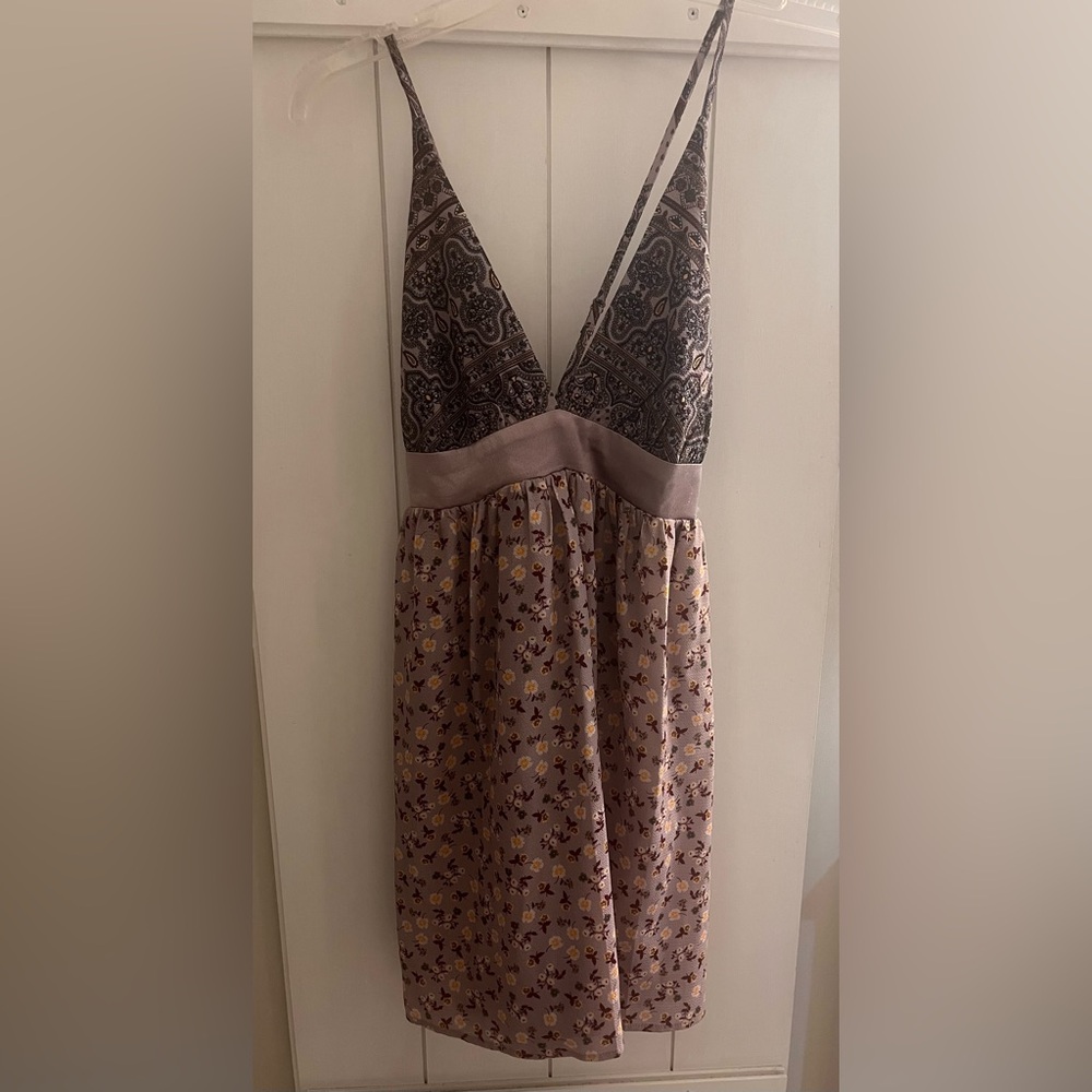 love, Fire Floral Dress with Mauve and Yellow Print size small